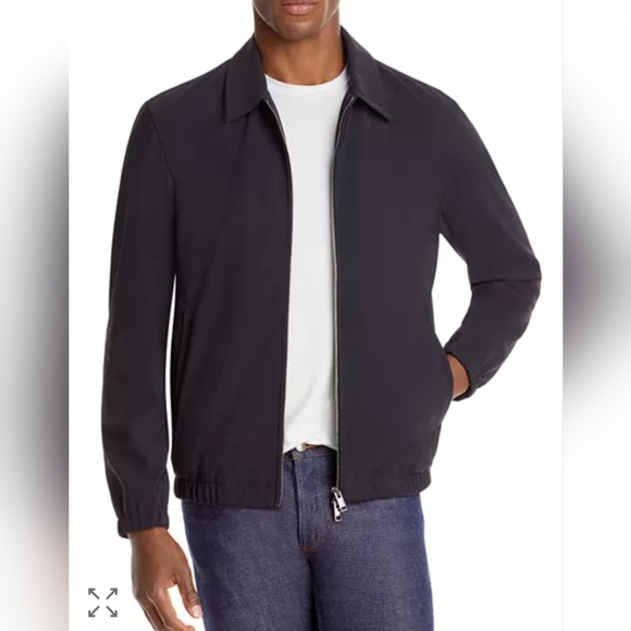 Theory Brody Precision Ponte Zip Front Navy Jacket Size Large - Picture 8 of 8